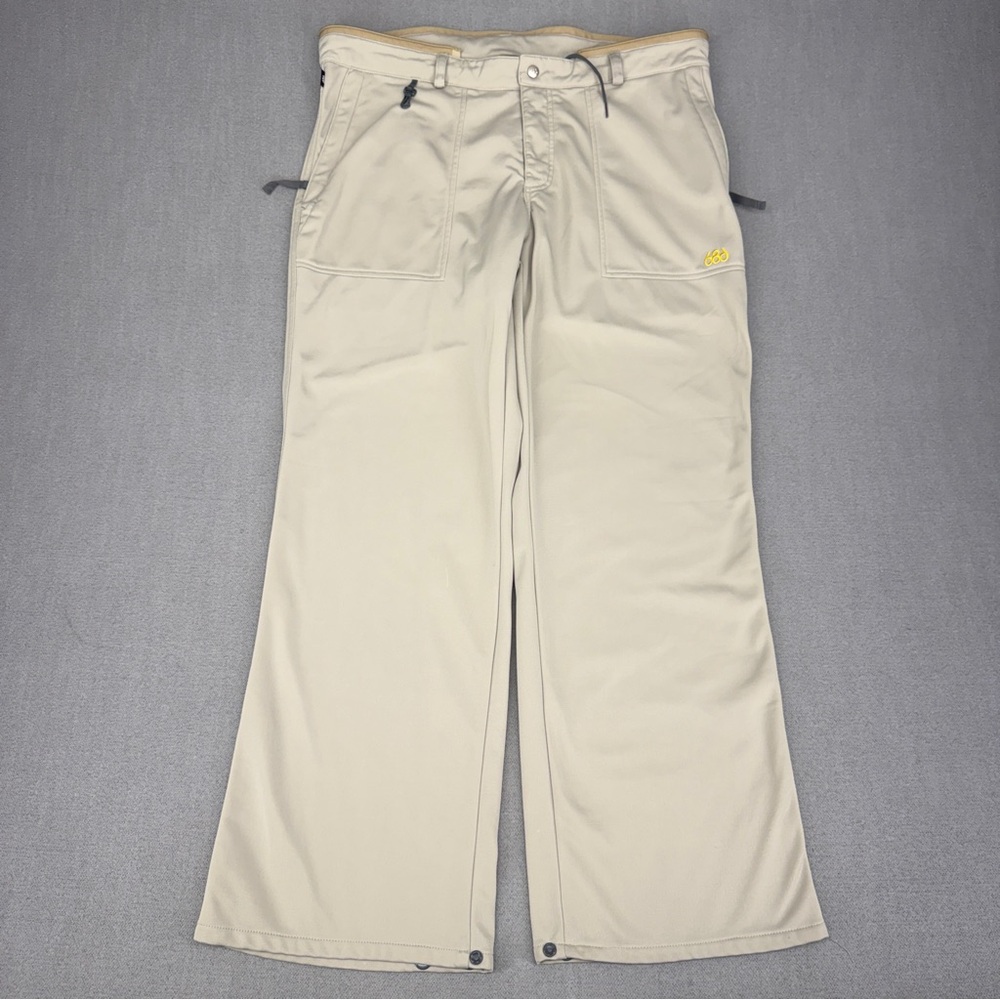 686 Enterprises Mens XL Pants Nylon Fleece Lined Drawstring Tan Snowboard Ski